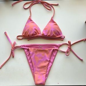 Rusty Bikini Set , xS , Pink with Orange details